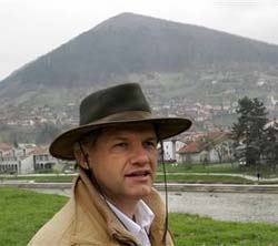 Dr. Sam Osmanagich at a Bosnian pyramid