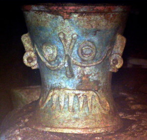 Maya rain god offering in sacred cave