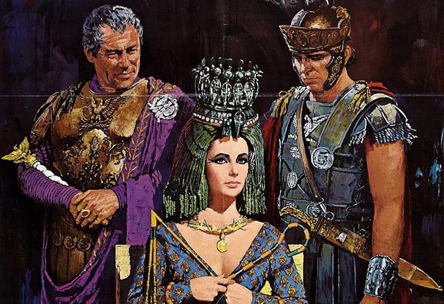 poster for "Cleopatra" movie featuring Elizabeth Taylor