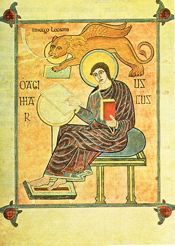 Monk image from medieval manuscript