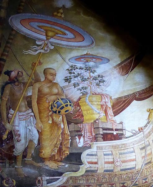 Sanghamitta and Bodhi tree painting