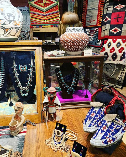 Southwest souvenirs display in trading post