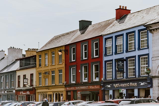 row of buildings in Dingle, Ireland