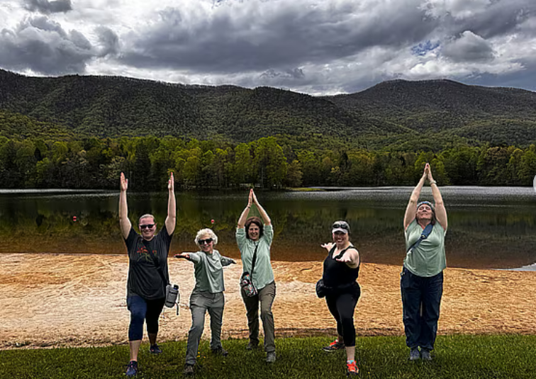 Women doing yoga