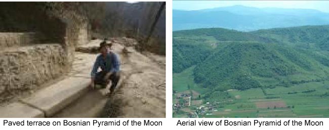 Dr. Sam Osmanagich at Bosnian Pyramid of the Moon and Aeriel view of the pyramid
