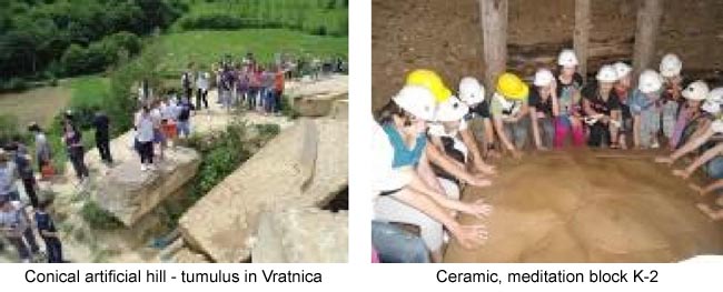 Artificial tumulus hiss in Vratnica and ceramic meditation block K-2