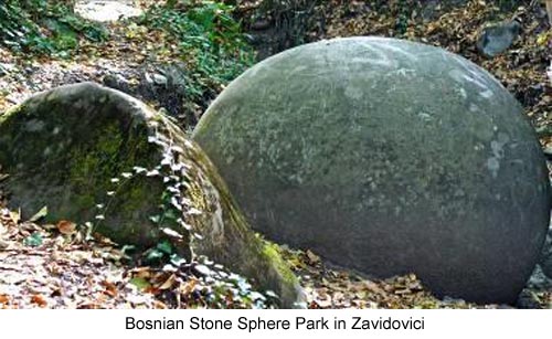 Stone spheres in Zavidovici park