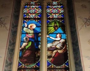 stained glass windows in church